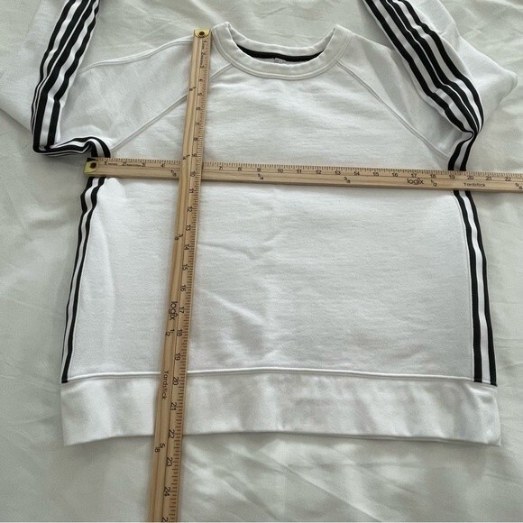 Athleta 24/7 White Black Stripe Pullover Sweatshirt Size Small - Picture 5 of 10